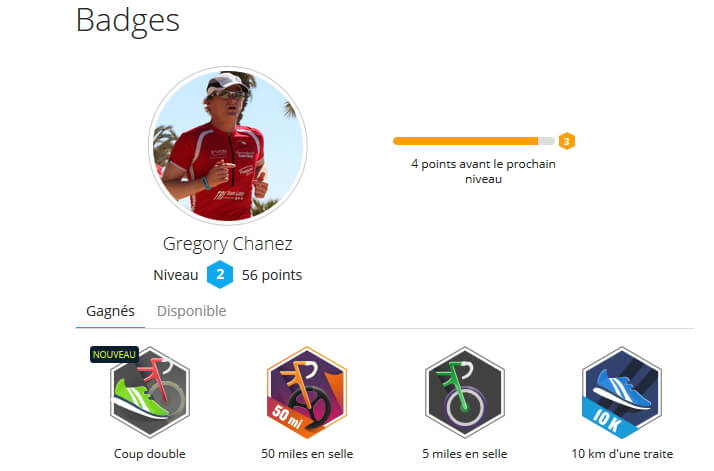 Les nouveaux badges de Garmin Connect